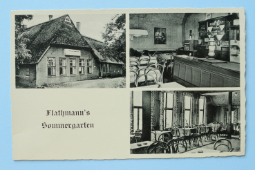 Ansichtskarte AK Bremen Lesumbrook 1925-1945 Flathmann Sommergarten Haus Einrichtung Theke Möbel Schankanlage Gasthaus Architektur Ortsansicht